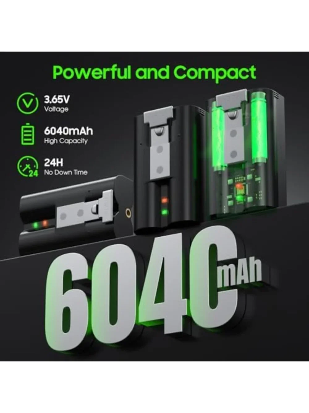 High-Capacity 6040mAh Replacement Battery for Smart Doorbell with LED Charger